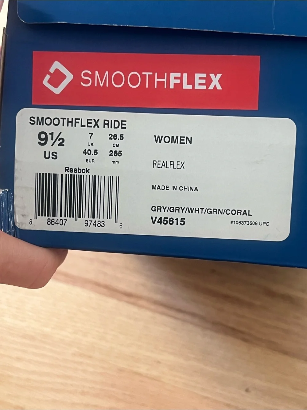 NWT Reebok SmoothFlex Ride Women’s Sneakers - Gray/White/Yellow/Coral Sz 9.5